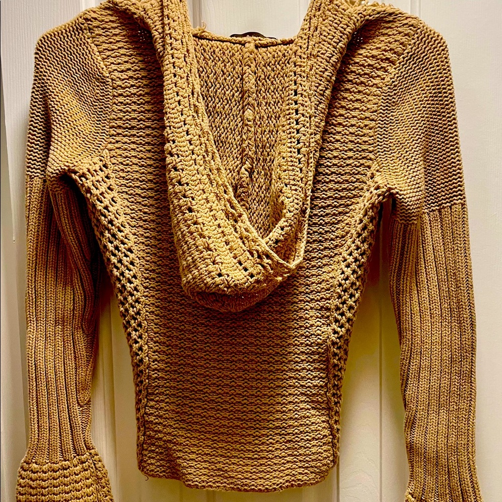 Express Knit Hooded Long Sleeve Top